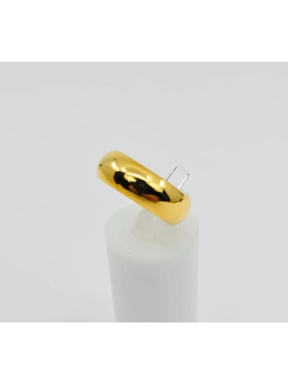 Unique 23K Karat Solid Yellow Gold Designer Polished Wedding Band Ring - Size 6